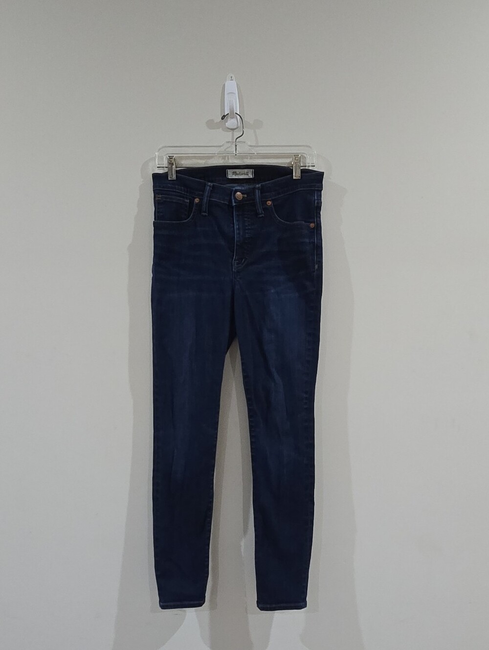 Madewell Women's Skinny 9"  Mid Rise Dark Wash Blue Denim Jeans Cotton Sz 28